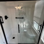 Walk in shower installation with door