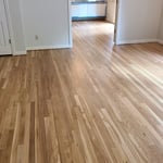 Natural water based finish on restored White Oak.