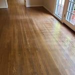 Sun damage with a rough stain job.