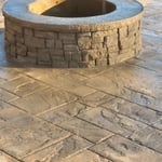Stamped fire ring and sitting area