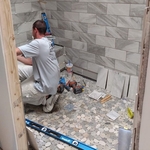 Our tile work being being worked on