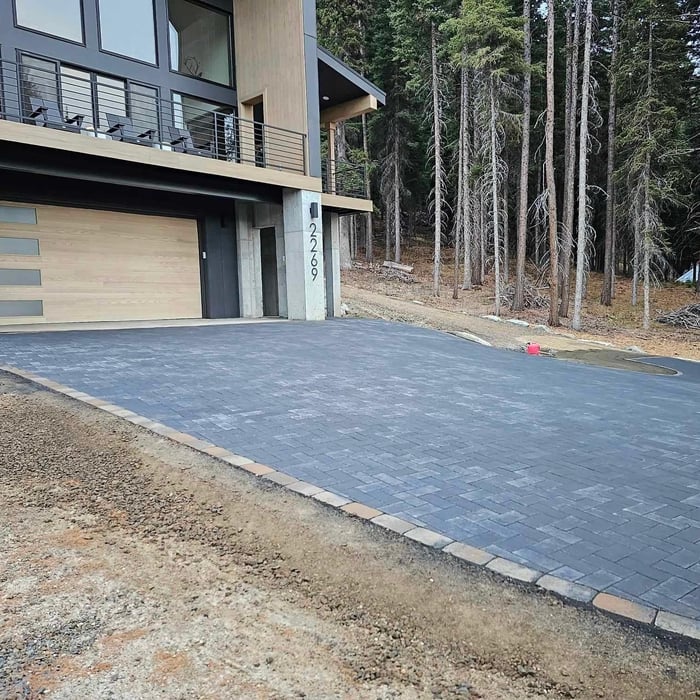 Heated paver driveway