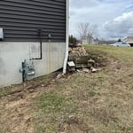 Before the retaining wall was installed