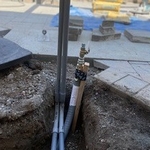 Gas line riser for the new grill.