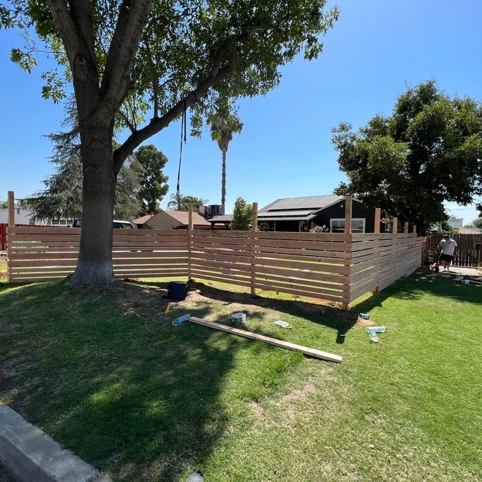 Front yard modern style fence
