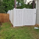 Fencing Project :White Vinyl semi Privacy Fence.