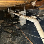 Crawl space pipe leak