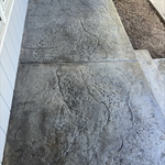 Textured stamp concrete walkway and front porch