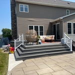 Trex composite deck with white vinyl railings