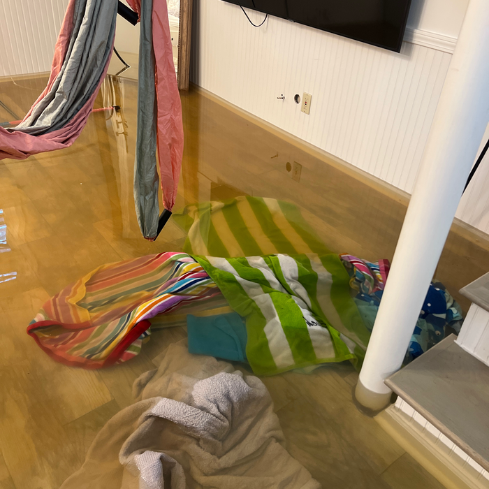 A flooded house from hurricane Helene.