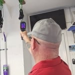 Thermal imaging of an interior wall to look for moisture intrusion.