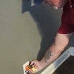 Inspecting the wiring at an electrical outlet.