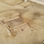 Here is the family room with the owner's favorite chair area before we cleaned the carpet