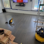 Water damage repair/refinish/change color stain