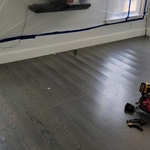 Water damage repair/refinish/change color stain