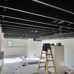 Basement Ceiling/Floor joist/Ductwork Painting Black and Drywall Finishing