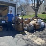 Chris loading items during the garage cleanout!