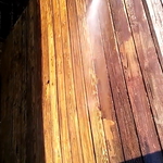 Deck was pressured washed and air dried before protection coats of paint added