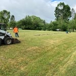 Getting ready to strip the sod away in preparation for garden bed