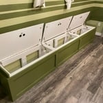Banquette bench with storage.