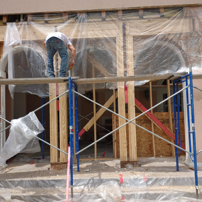 Wall framing replaced