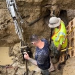 Exposing the 10' deep water leak.