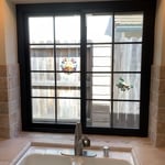 Milgard Trinsic black interior and black exterior duel pane Energy Star windows with grids. Orcutt, CA