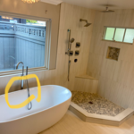 Stand alone tub plus custom shower enclosure