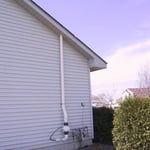 When there is no way to get the pipe through the interior of the building, the fan and pipe will be outside.