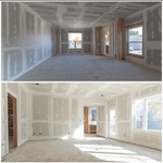 Two drywall rooms