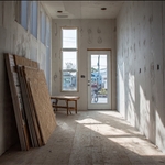 Two drywall rooms