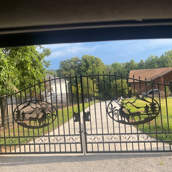 20’ wide wrought iron entrance