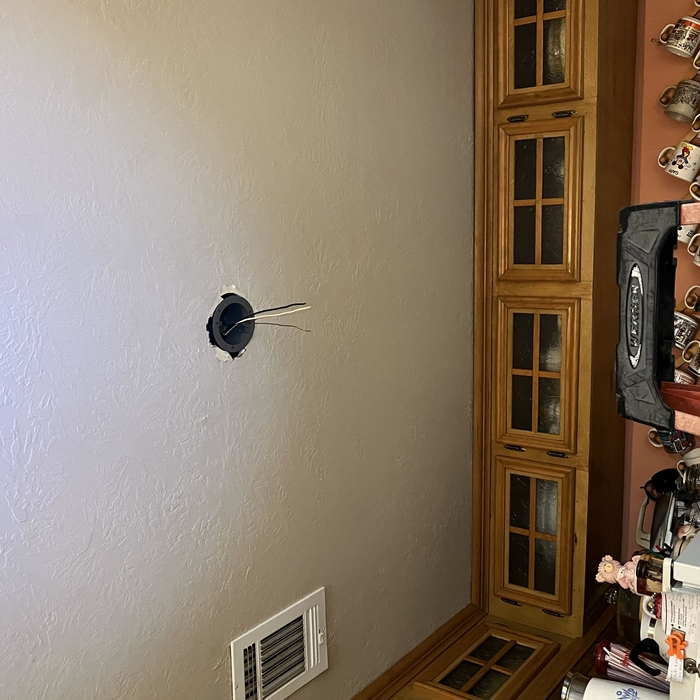 replace juntion box for a fan and fix other couple electrical outlets junction boxes and install a new fan