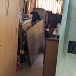 Door removed for install of the flat screen