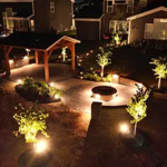 Pergola, Firepit and Pavers with Lighting