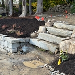 Diagonal view of the Pennsylvania Blue Stone used for the steps to the garage area.