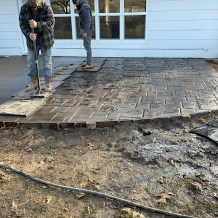 Decorative stamped patio