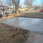 Screeding and floating concrete.
