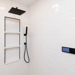 Custom Niche with 3 shelves. Oh yea, and digital control too.