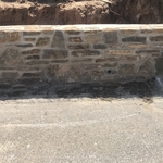 Natural stone retaining wall