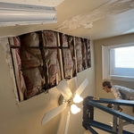 Living room water damage
