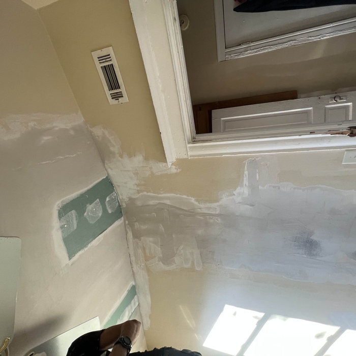 Living room water damage