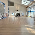 Two coats of Bona NordicSeal & 2 coats of Bona TrafficHD Matte waterborne polyurethane.