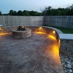 Lighting was also added to seating wall for use and visual affect.