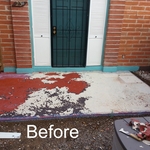 Before power washing and scrapping floor.