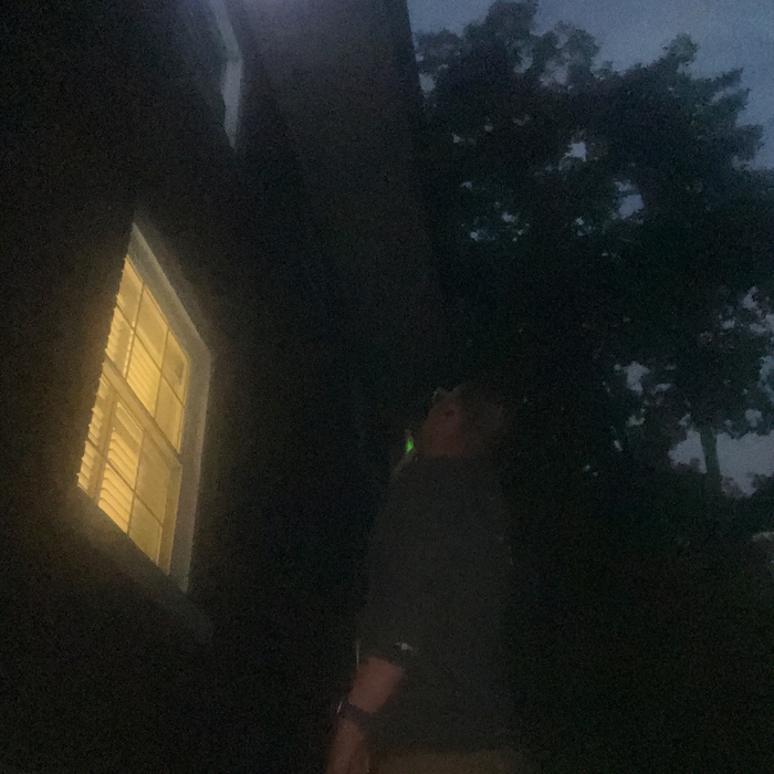 Customer heard something in the attic and sure enough they had bats! With no clear place seen where they were coming and going form, we scheduled a bat watch in the evening to see where their doorway was!