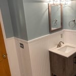 Bath remodel with fixture relocation