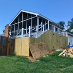 Poo lover look deck and open rafter covered screened in deck/roof combo