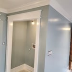 Maple kitchen cabinets with custom farmhouse trim