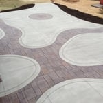Vermont Slate Partially Stamped Driveway with Brushed Concrete Borders and Compass Stamp😍🔥👏
